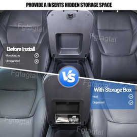 Fgtagtal Center Console Hidden Storage Box Compatible with Toyota Land Cruiser 250 Prado J250 LC250 2024 2025, Armrest Handrail Privacy Storage Organizer Insert Pallet, Style C, Not for Cooler Box