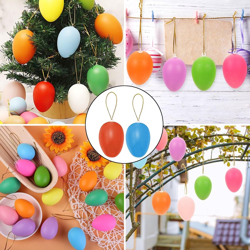 Pack of 12 Easter Eggs Hanging Easter Eggs with Ribbon,