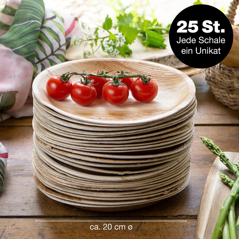 Moritz & Moritz 25-Piece Palm Leaf Tableware Round – 25