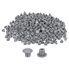 uxcell 800Pcs Screw Hole Plugs, 5mm(3/16") Dia Plastic Round Button Plugs Snap in Locking Hole Covers Flush Type Caps for Furniture Cabinet, Dark Grey