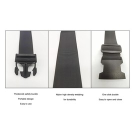 1pac Wheelchair Safety Strap Seat Belt Adjustable Anti-Fall Extra Long Size-Suitable Universal Harness with Buckle Patients Chair Medical Seniors Disable Prevent Sliding Belt Restraints Straps(Black)