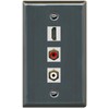 RiteAV HDMI and 2 RCA (Red/White) Wall Plate - Flat [Stainless Steel]