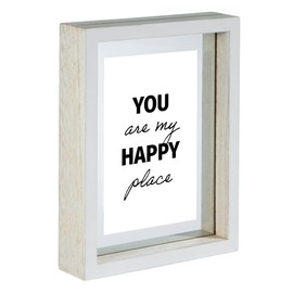 Hama Double Glass Picture Frame 10 x 15 cm (Floating Picture, Eye-catching for Photos, Flowers, Feathers, etc., Modern, Minimalist Design, Photo Frame with 2 Glass Panes) White, White