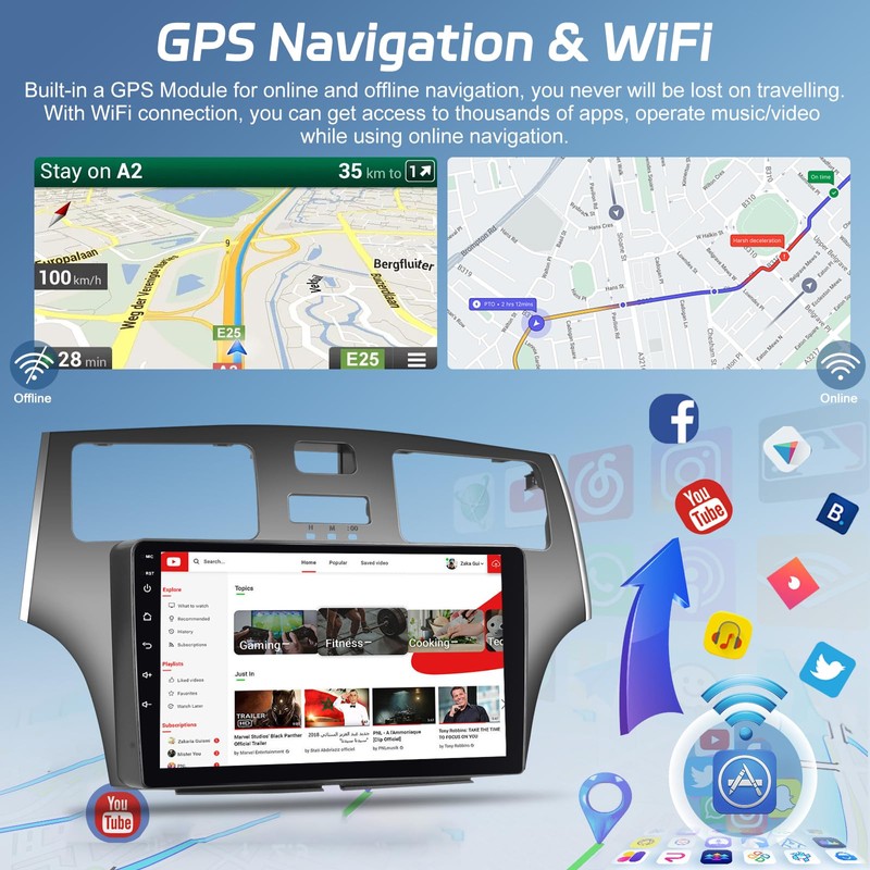 NHOPEEW [2+64G] for Lexus ES300 ES330 ES250 2001-2006 Android Car