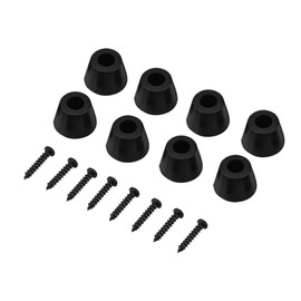 WQAPVHBG 8Pcs Round Rubber Feet Bumpers with 8 Screws, Rubber Feet Bumpers Pads, 20 x 30mm Subwoofer Anti Vibration Pads for Speakers, Amplifiers, Car Subwoofers up to 8in in Size