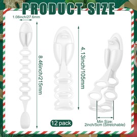 Cinnvoice 12 Pack Christmas Garland Hanger for Mantle Christmas Garland Hooks Wreath Ties Fireplace Stocking Holder Reusable Silicone Adhesive Straps for Fireplace Staircase Front Door (White)