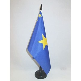 Republic of Congo-Leopoldville Table Flag 5'' x 8'' - Congolese Desk Flag 21 x 14 cm - Black plastic stick and base - AZ FLAG