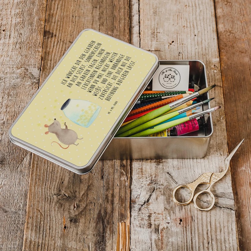 Mr. & Mrs. Panda Metal Tin Rectangular Mouse Stars Gift