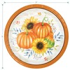 Orange Pumpkin Sunflower Harvest Paper Dessert Plates and Chocolate Brown