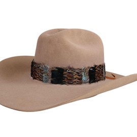 Western Feather Cowboy Hat Band for Men Women Natural Feather Shea (Width: 4 cm)