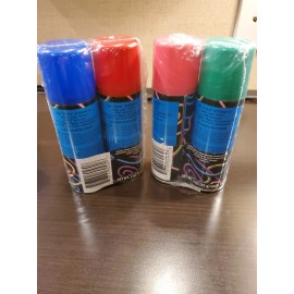 Unbranded 2x Lot Pack of 2 Party Wild String Silly Spray Streamer Green & Pink Red & Blue