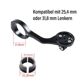 CNC Fahrradcomputer Halterung für Garmin，Vorbauhalterung für Garmin Edge 200, 500, 510, 800, 810, 1000,1030,Schwarz