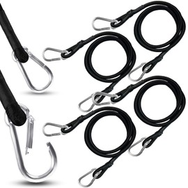 Strap Cord Stretch Bungee Cord Bungee with Carabiner Heavy Duty Outdoor Elastic Bungee Shock Cord for Luggage Tent and Outdoor Activities Black 4pcs 40"/100cm