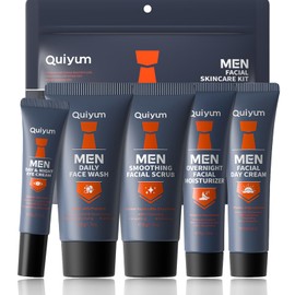5PCS Mens Skincare Gift Set - Moisturizing Skin Care Sets & Kits - Face Wash Men, Facial Scrub, Facial Moisturizer, Eye Cream, Face Cream - Skincare Set for Men - Mens Moisturiser Face - Facial Kit
