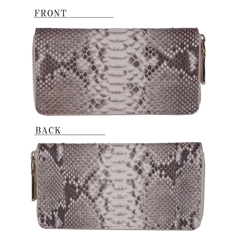 Bliss Leather, Genuine Diamond Python, 1 Piece Leather Long Wallet,