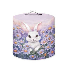 NETILGEN Pressure Cooker Cover for 8 Quart Instant Pot Air Fryer Crock Pot, Stain Resistant Washable Round Protective Cover Electric Appliance Cover Kitchen Easter Decoration, Bunny Purple Flower