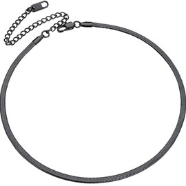 Black Chain Necklace for Men Women 3mm 15inch Snake Choker Neck Chains Party Gift Stainless Steel Choker Necklace