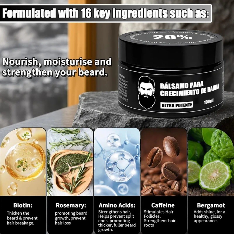 Cosméticos Apolo Para Barba, Estimulante Barba2