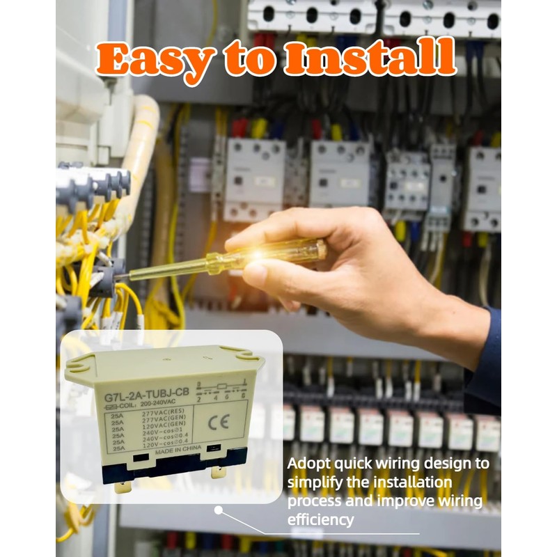 G7L-2A-TUBJ-CB-AC200/240 General Purpose Relay with Test Button,Double Pole Single Throw