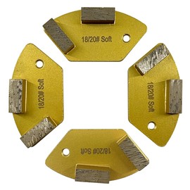 Diamond Concrete Grinding Discs for National Flooring Equipment, Set of 4, Soft Bond, #18/20 Grit