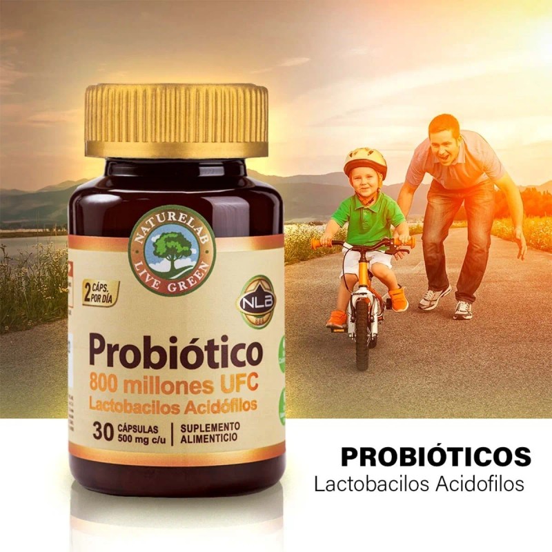 Probiótico, Lactobacilos Acidófilos - 30 Cápsulas- Naturelab Sabor Sin sabor