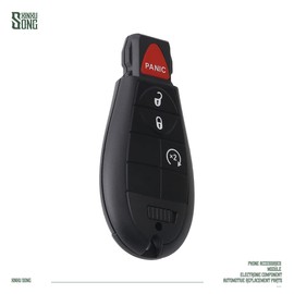 XINXUSONG 1Pcs M3N5WY783X Car Key Fob Keyless Control Entry Remote Alarm 3 Button Vehicles Replacement Compatible with Ram 1500 2500 3500 GQ4-53T