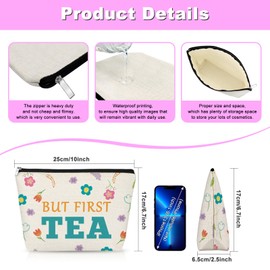 Gfhzdmf Tea Lover Gifts Women Makeup Bag Tea Drinkers Gift for Sister Daughter Friend Bestie Teas Lover Accessories Cosmetic Bag Chrismas Graduation Birthday Gift for Her Travel Pouch