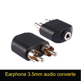 Conector Estéreo Hembra de 3,5 Mm a Adaptador de Audio Macho Dual 2, Convertidor Adaptador Divisor Phono Macho F/M