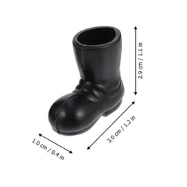 JOINPAYA 5 Pairs Christmas Boots Model: Exquisite Mini Christmas Shoes Model Simulated Santa Boots Miniature Black Shoes for Party Favors Dollhouse