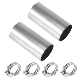 Exhaust Pipe Auxiliary Heater Connector, Diameter 24 mm, Stainless Steel Exhaust Pipe, Auxiliary Heater, Stump with 4 Clips, 50 mm Length, Extension Pipe Connector, Exhaust Pipe Connector for Car, Pack of 2