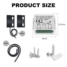 Smart WiFi Garage Door Opener - Bryxium Universal Wireless Remote Openers Gate Switch Sensor Remote, Compatible with Alexa and Google Assistant Devices, SmartThings, App Control, No Hub Required
