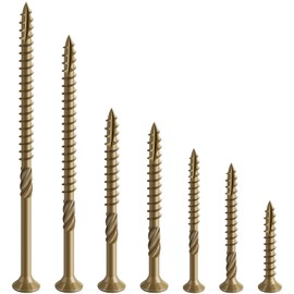 Wensilon #14 * 8" Extended Deck Screws, (38 pcs) 2 lbs.Lengthen Exterior Wood Screws, Rust Resistant epoxy Coated, Bronze, T30 Star Bit
