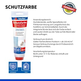 Baufan Protective Paint Tube 250 ml | Renovation Paint | Effective Long-Term Protection | High Coverage | Easy to Use | for Mould-Prone Surfaces