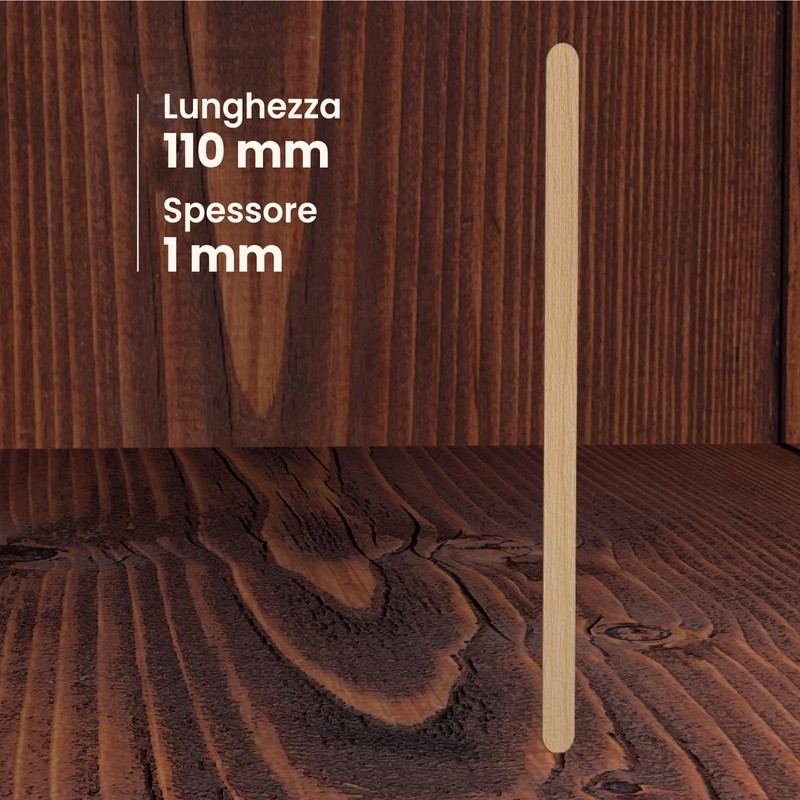500 Disposable Coffee and Cappuccino Palettes Birch Wood 11cm Individually