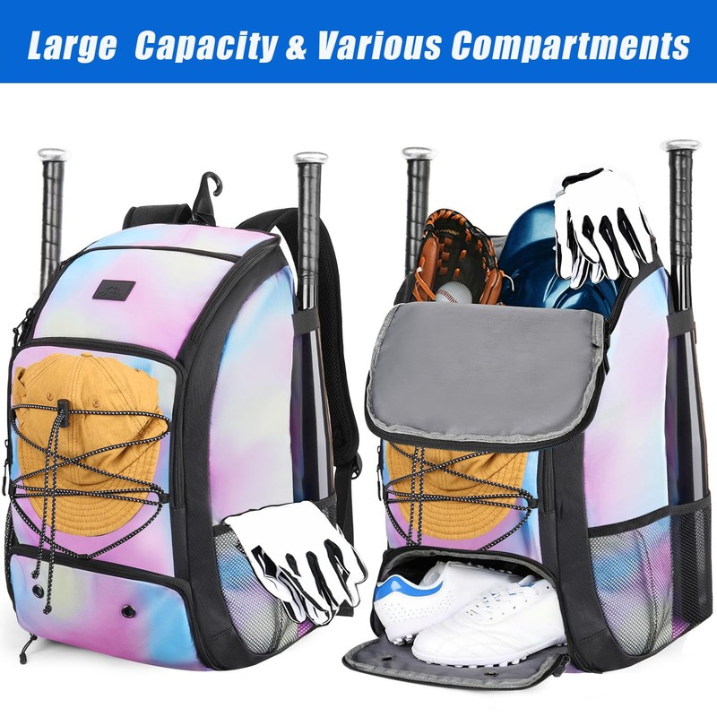 MATEIN Softball Bag for Women, Lightweight Baseball Bat Backpack with