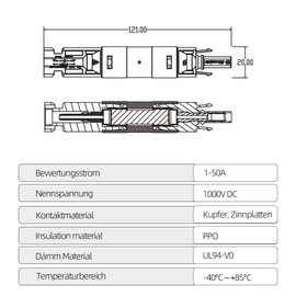 SolarHouse Solar Fuse Holder Connector 10A IP68 Waterproof 1000V Inline Fuse for Protecting Solar Systems