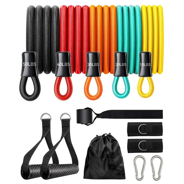 Victoper Resistance Bands with Handles,Upgrade Durable Braided Latex Resistance Bands