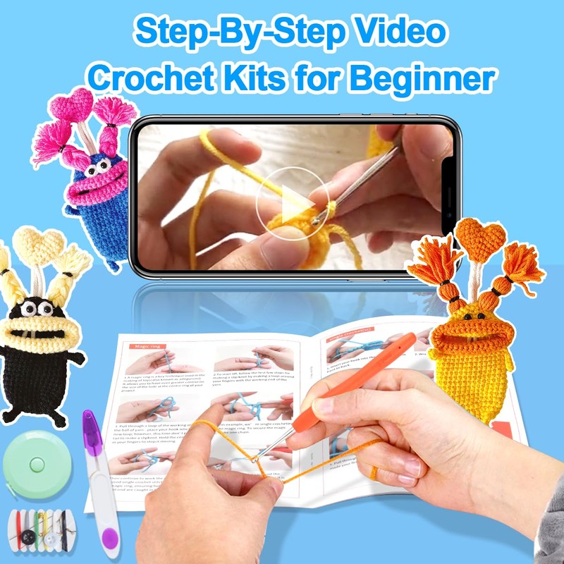 Esportic Crochet Kits for Beginners Adults, Crochet Animal Kit, Knitting