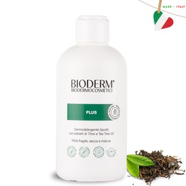 Bioderm Plus Timo Dermodetergente Antibatterico Arricchito con Timo e Tea Tree Oil 300 ML - Detergente Intimo - Detergente Delicato per il Corpo per Adulti, Anziani, Incontinenti e Disabili