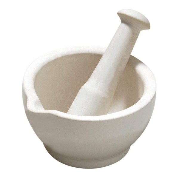 Premier Housewares Stoneware Mortar and Pestle - White,H7 x W12.50