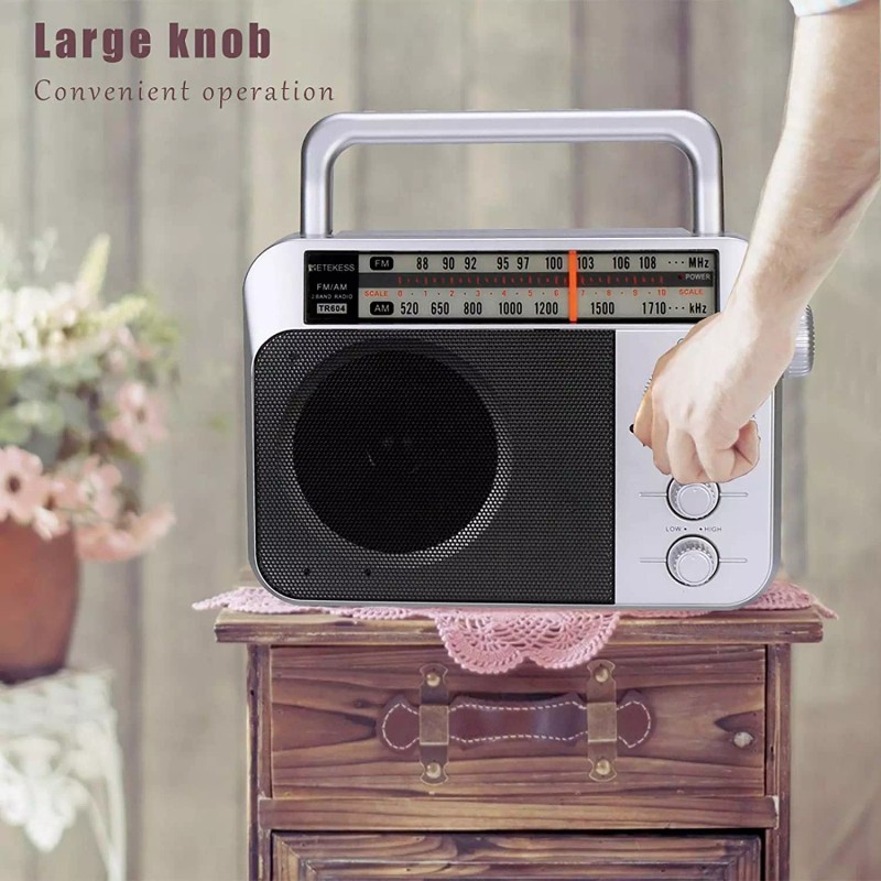 Retekess TR604 AM FM Radio Portable Transistor Analog Radio with