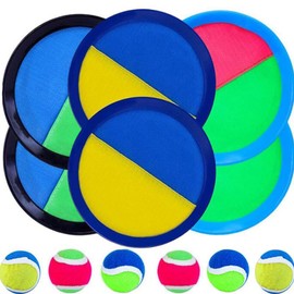 12er Klettballspiel Klettball Set(6 Paddel & 6 Bälle) Kinder Erwachsene Strandspielzeug Pool Spielzeug Ballspiele für Draußen Wurfspiel Garten Outdoor Spielzeug Geschenke 3-12 Jahre Junge Mädchen