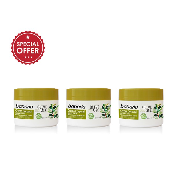 Babaria Body Cream Olive Oil 250 ml (Pack 3)