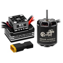 3548 1400KV Brushless Outrunner Motor with AM32 80A Brushless ESC Electric Speed Controller for 1/10 Remote Control Crawler Upgrade