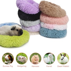 wrkfree Chinchilla Bed Blue for Cage Fluffy Round Beds for Small Animals Washable Anti Slip