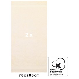 Betz Premium Sauna Towel Set - 2-piece sauna towel set made of 100% cotton - bath towel - 70 x 200cm colour beige