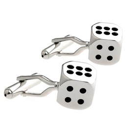 1 Pair of Men's Cufflinks Wedding Cufflink Stainless Steel Silver 3D Cube Honey Bear