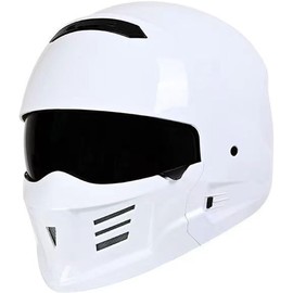 ECE/DOT-geprüfter Retro-Integralhelm für Erwachsene, Unisex-Straßen- und Touring-Motocrosshelm mit Visier, Ganzjahres-Sturzhelm I,S=55-56cm