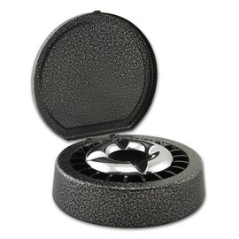 Ashtray with Star Insert and Lid Made of Metal in Grey Mottled Matt Silver