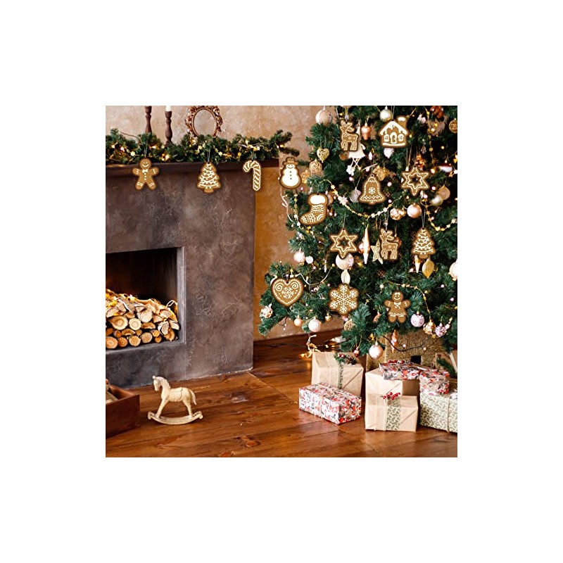 24 piezas de adornos rústicos para árbol de Navidad de